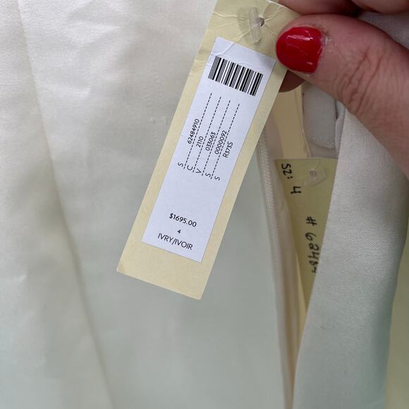BHLDN x Amsale Olympia Gown Ivory Cream Women's Size 4 NWT FLAWS - Picture 5 of 16